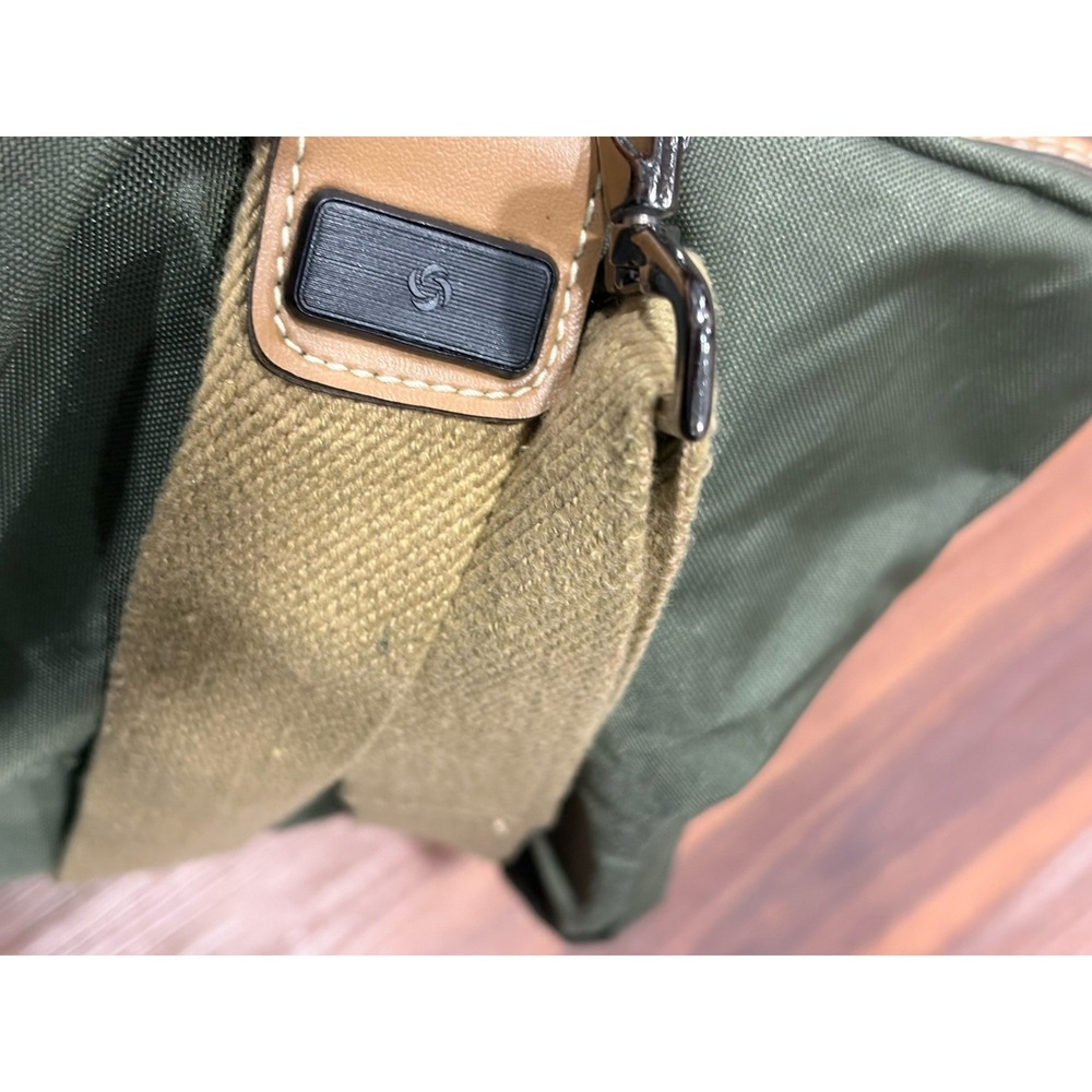 Samsonite‎ Green Tan Canvas Duffle Bag Heavy Duty Gym Travel Luggage - Picture 9 of 16
